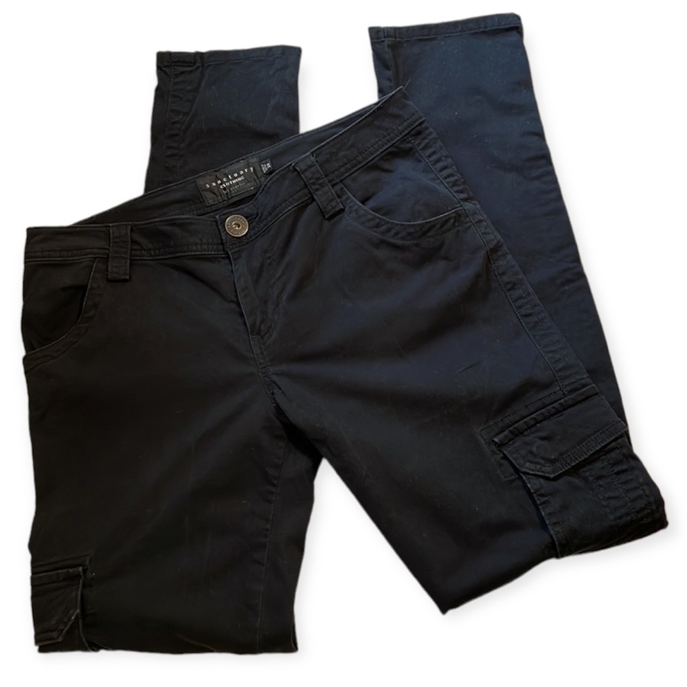 Sanctuary Clothing. Women’s Cargo Slim-Fit Black Pants. Size 28